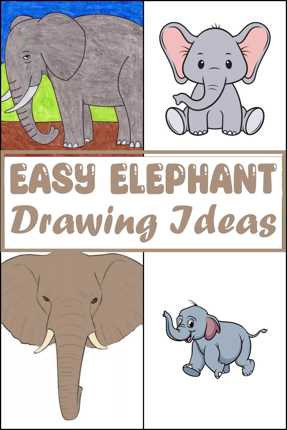 Easy Elephant Drawing Ideas 1