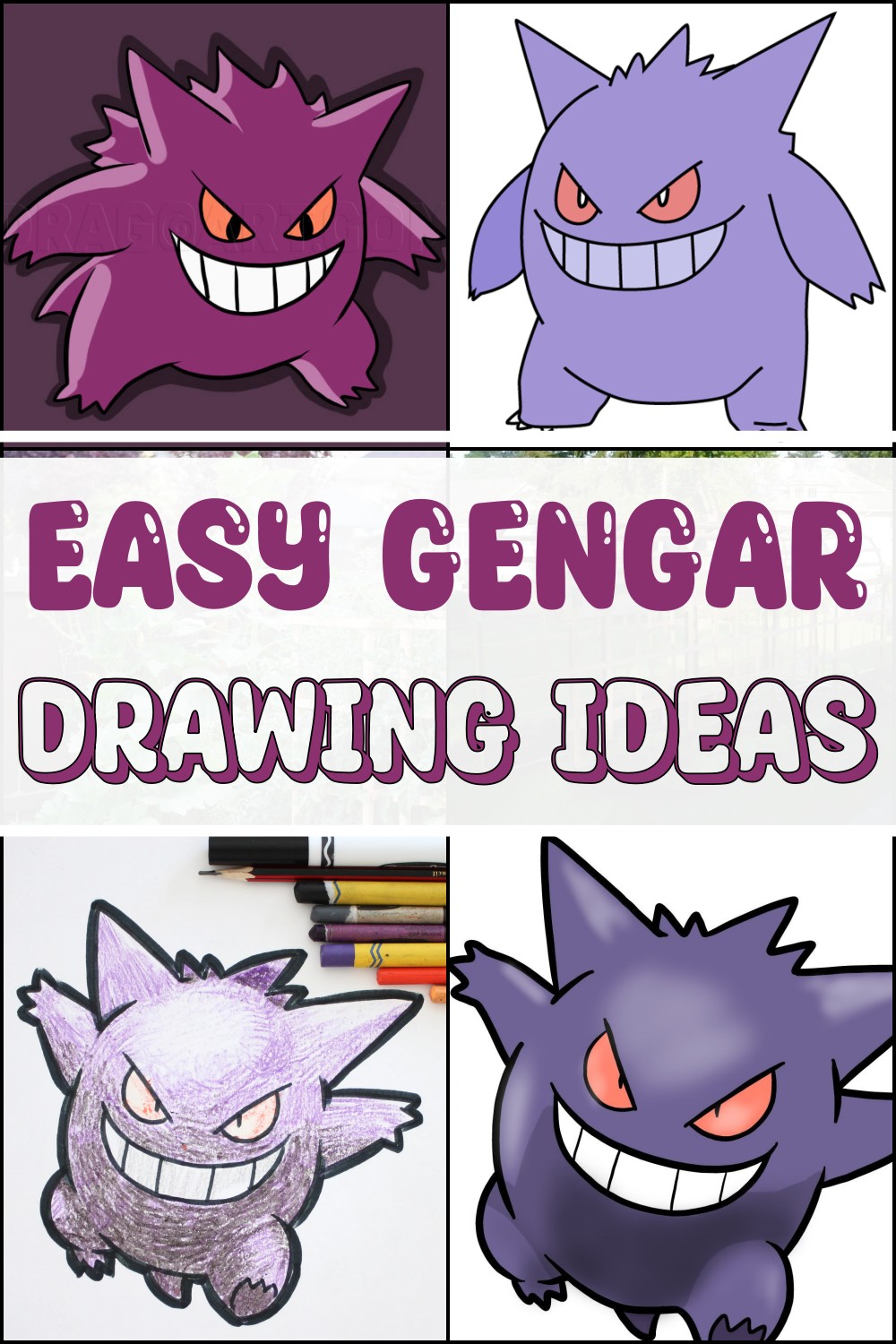 Easy Gengar Drawing Ideas 1