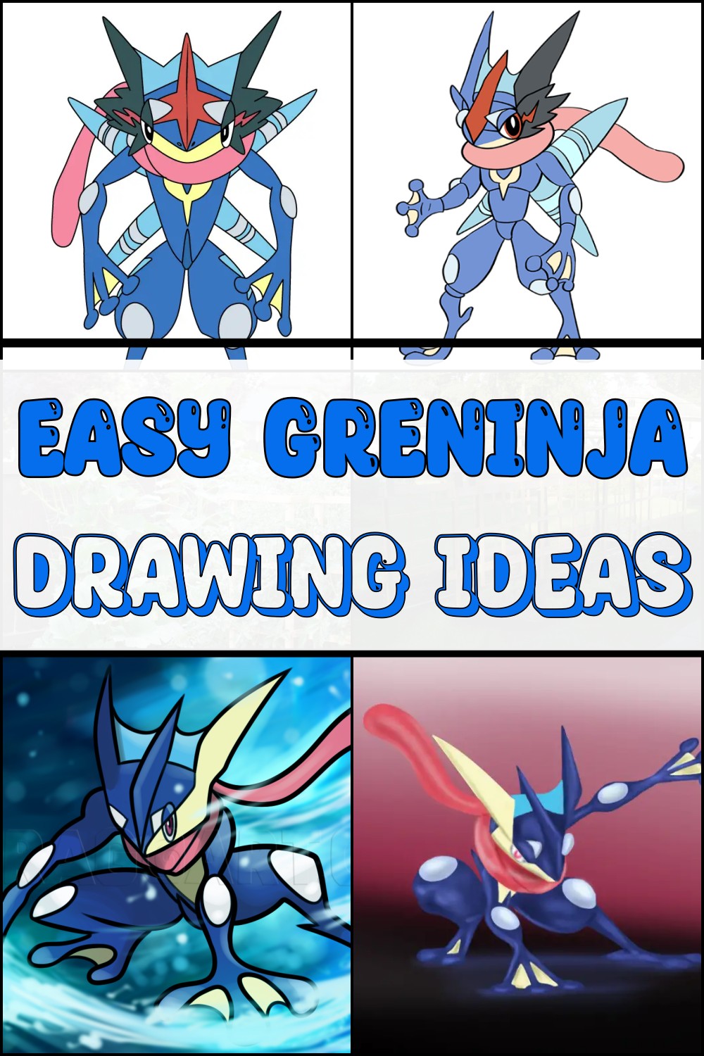 Easy Greninja drawing Ideas 1