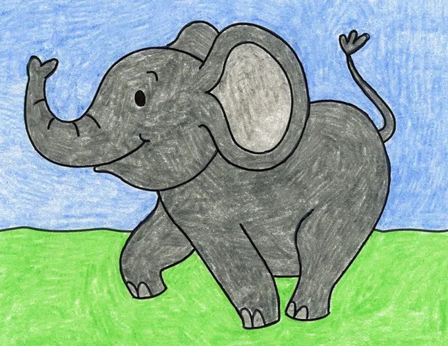 Easy How To Draw A Baby Elephant 