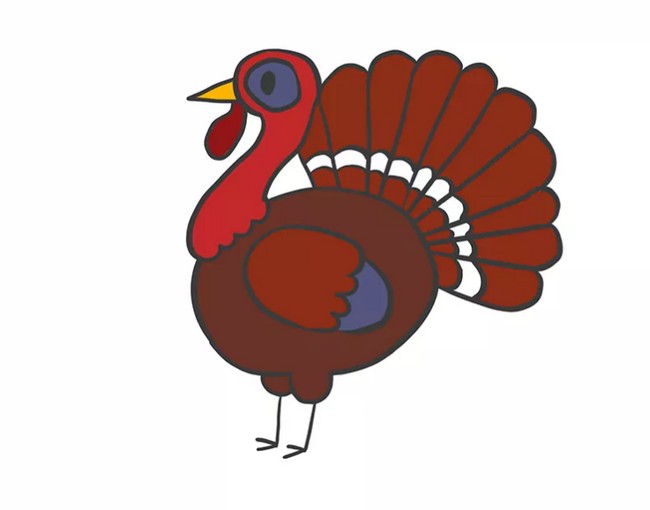 How To Draw A Cartoon Turkey
