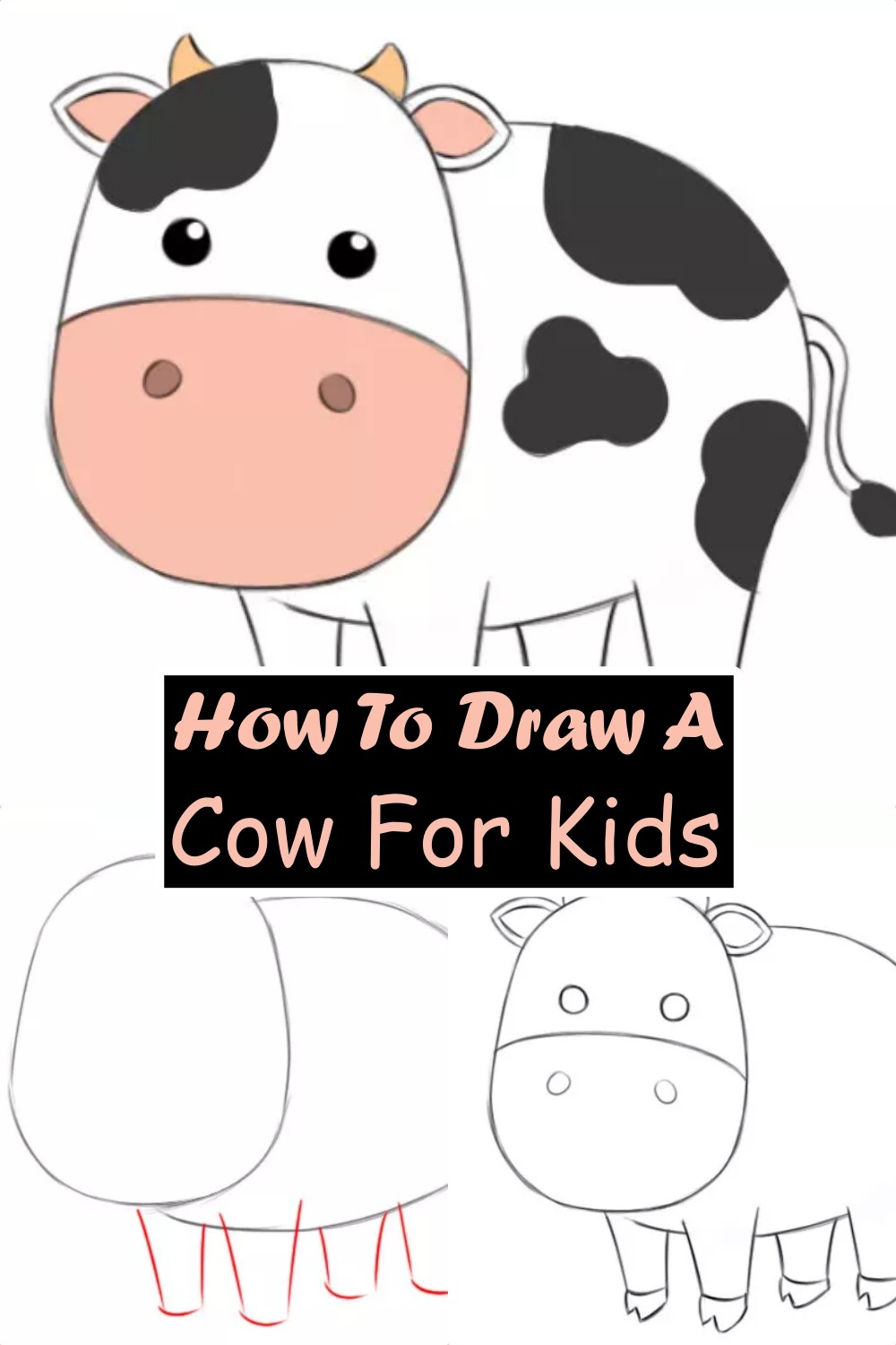 How To Draw A Cow For Kids