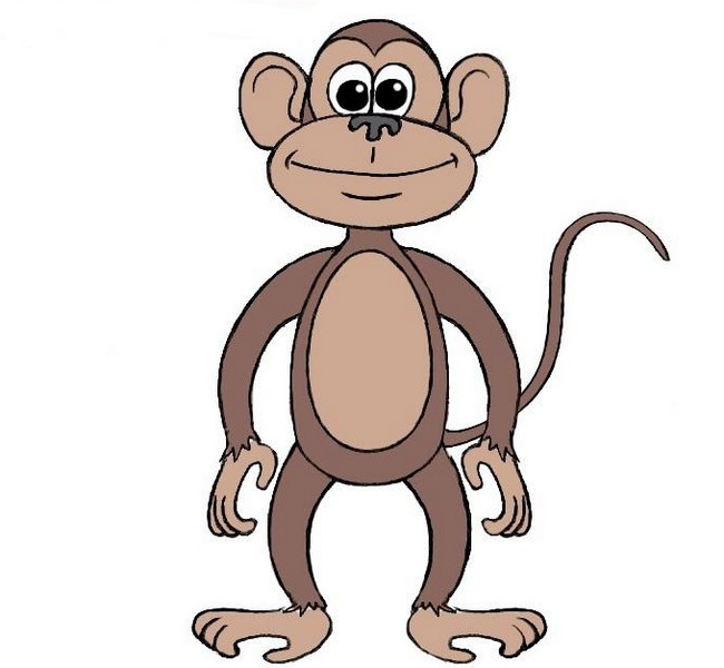 How To Draw A Simple Monkey For Children