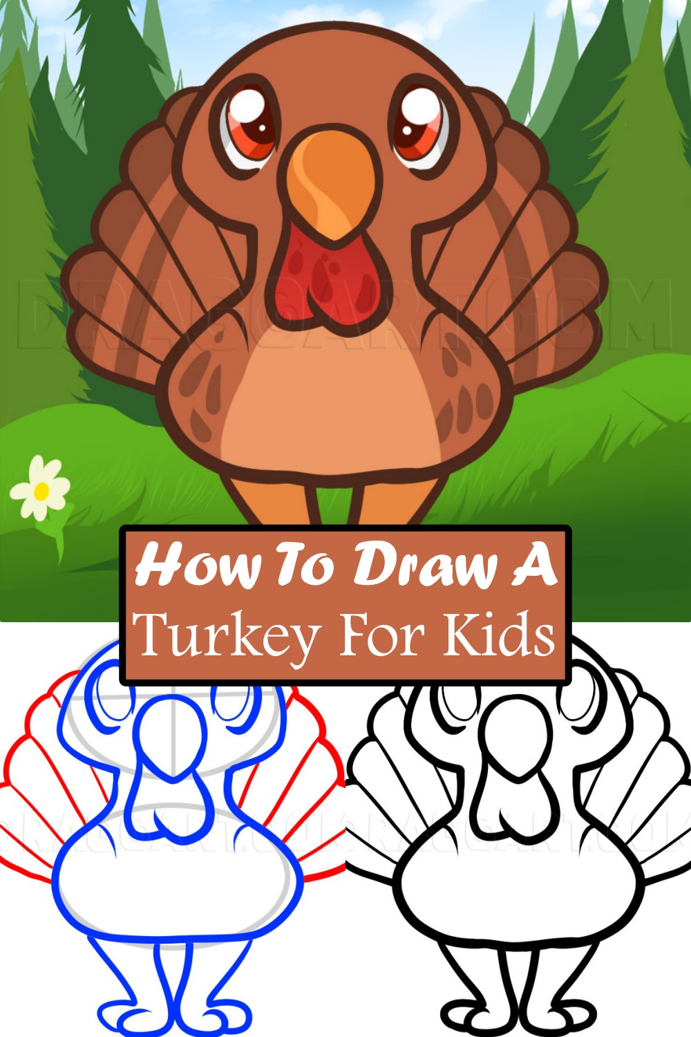 How To Draw A Turkey For Kids
