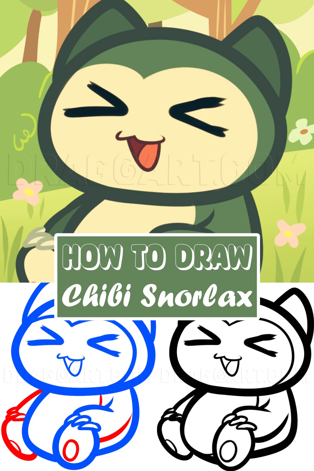 How To Draw Chibi Snorlax