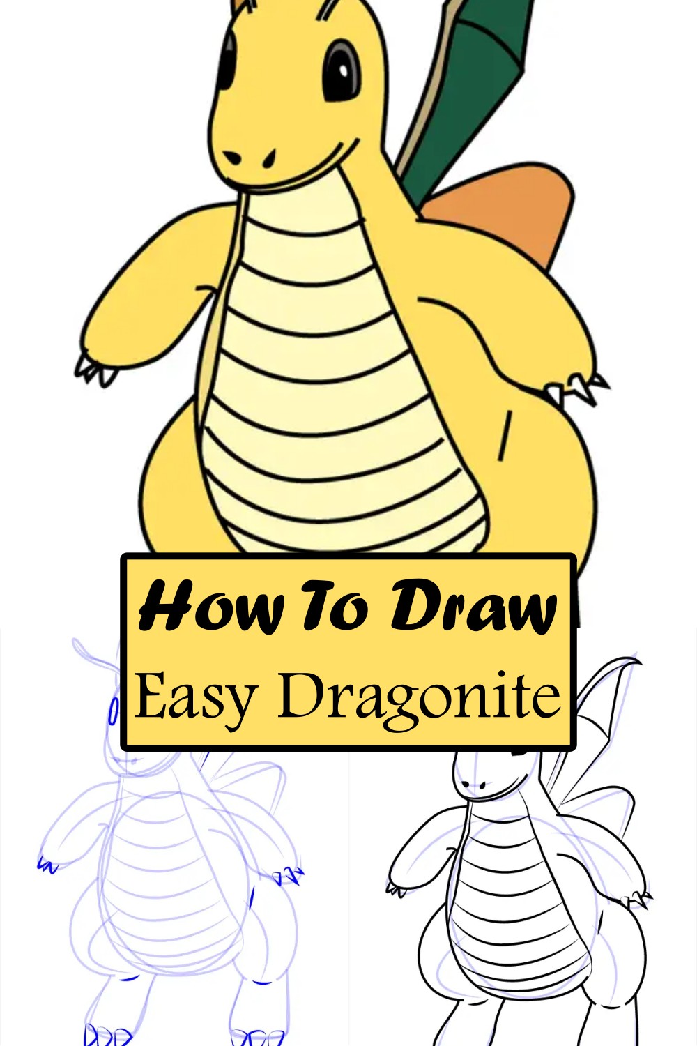 How To Draw Easy Dragonite