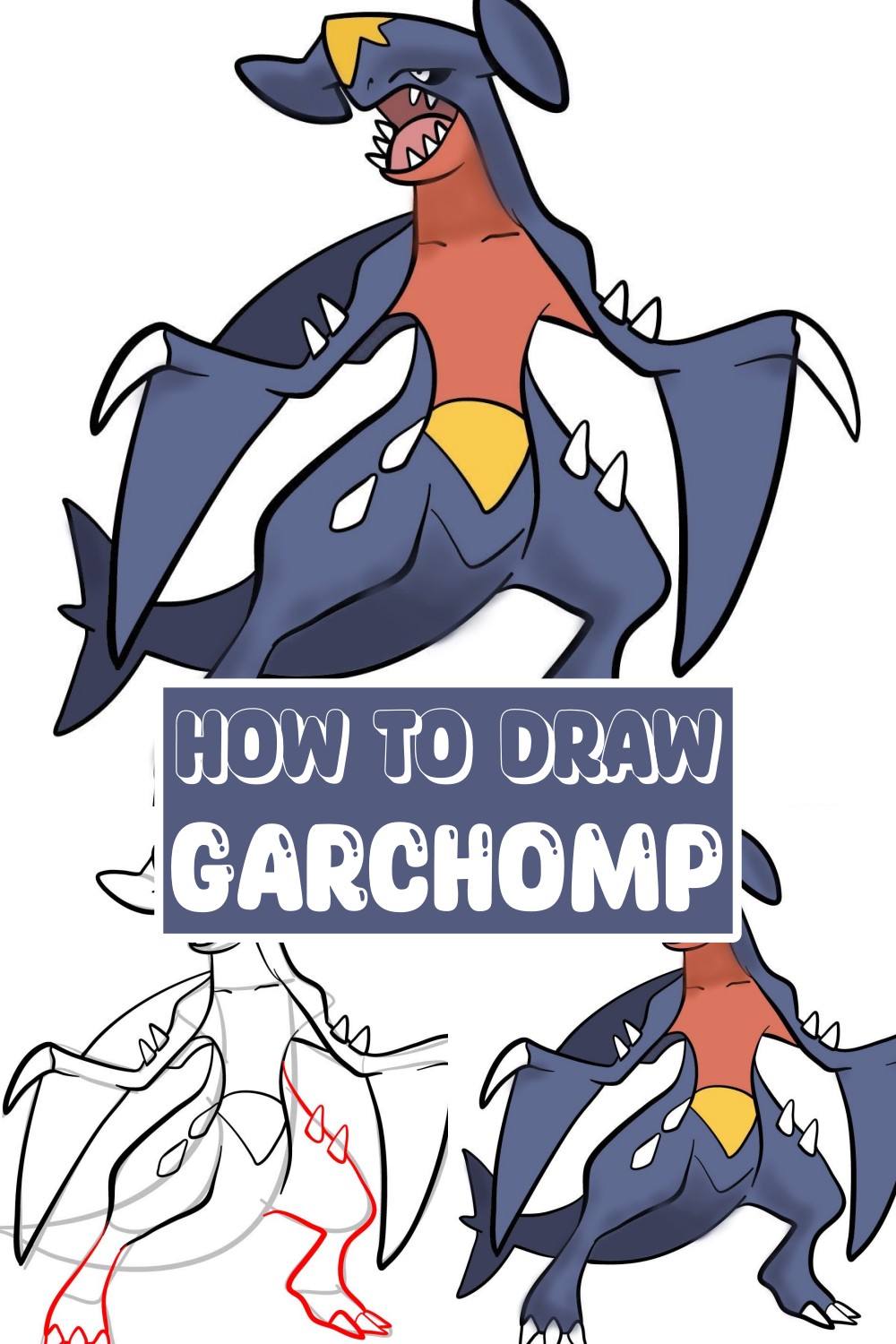 How To Draw Garchomp