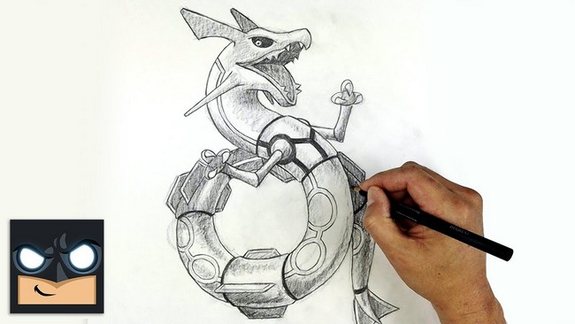 How To Draw Pokemon Rayquaza With Pencil