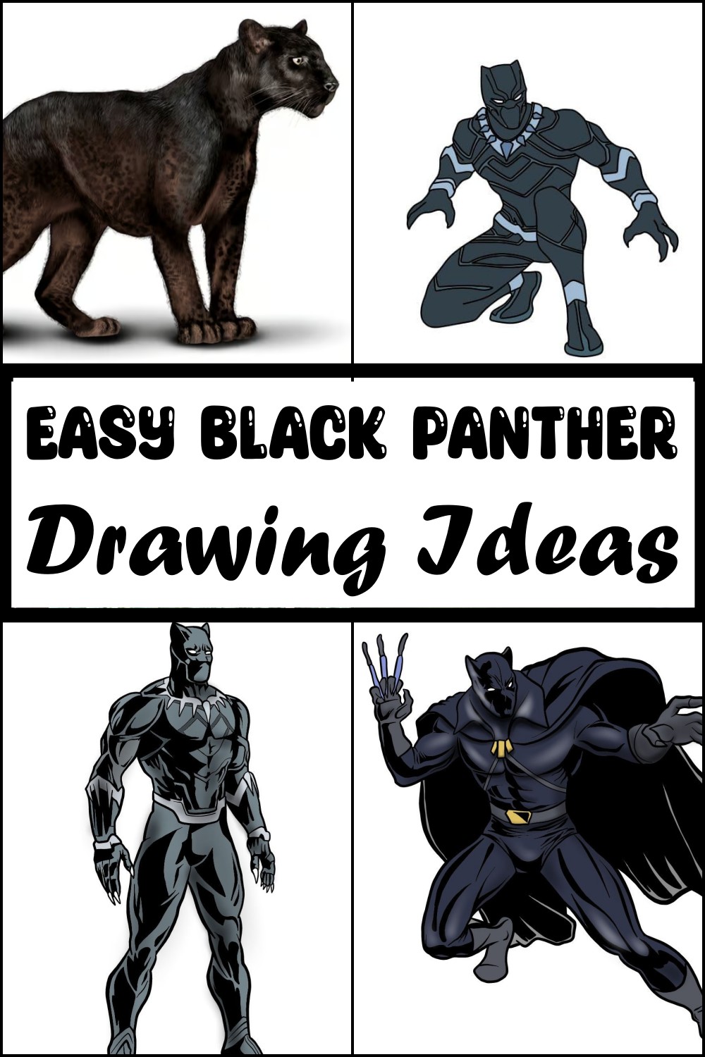 Easy Black Panther Drawing Ideas 1