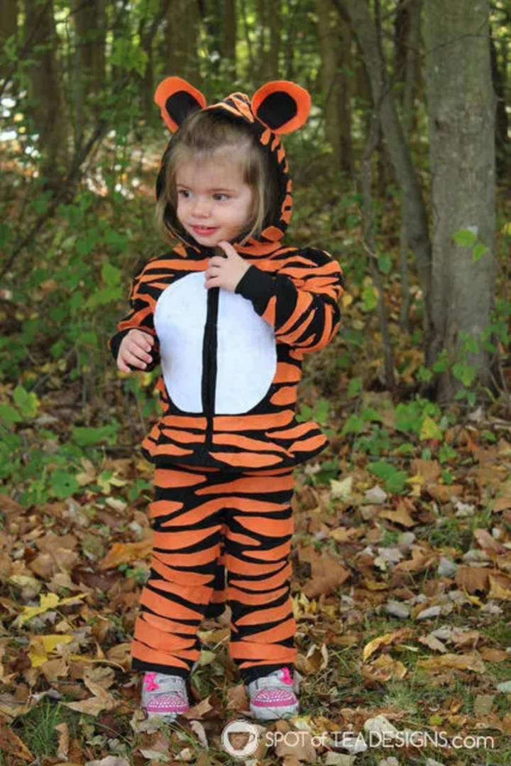 Almost No Sew Kids Tiger Halloween Costumes