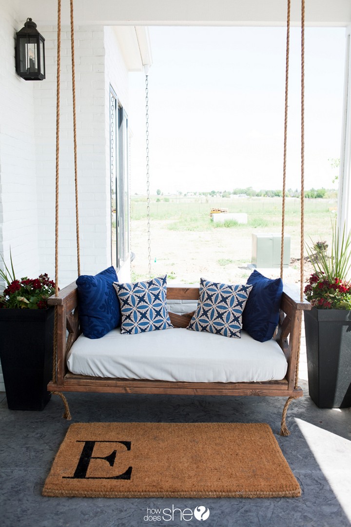 Beautiful DIY Farm-inspired Porch Swing