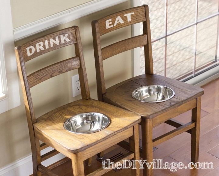 DIY Dog Bowl Chairs