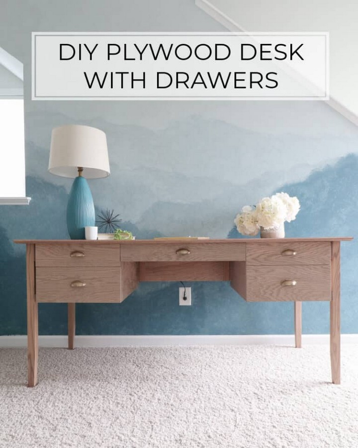 DIY Plywood Desk With Drawers