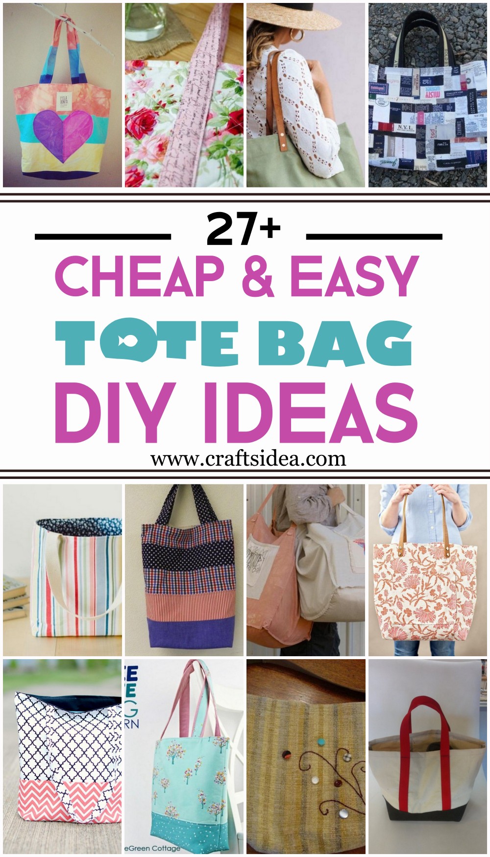 27 DIY Tote Bag Ideas For Women To Use Outdoor
