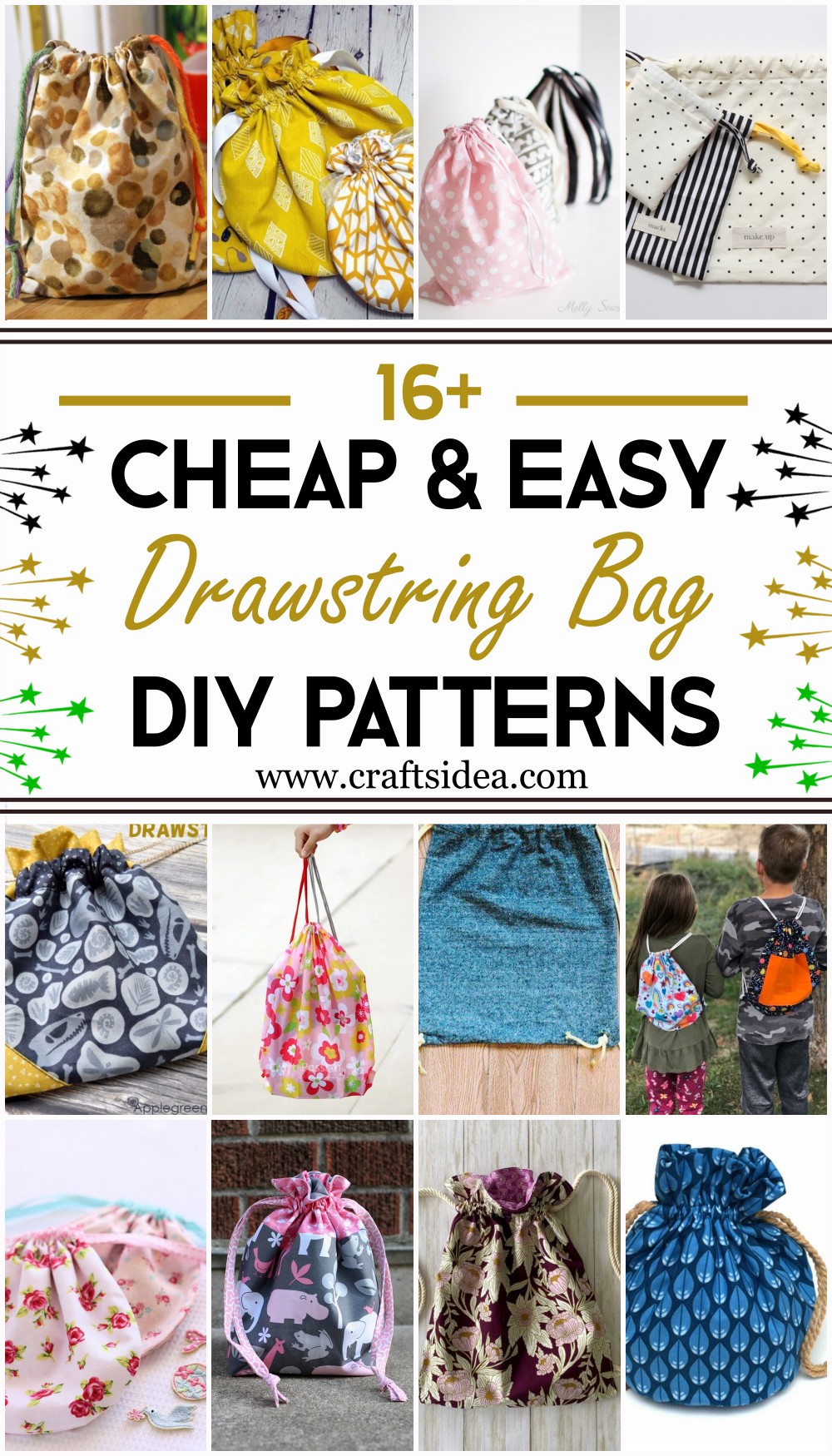 DIY Drawstring Bag Patterns
