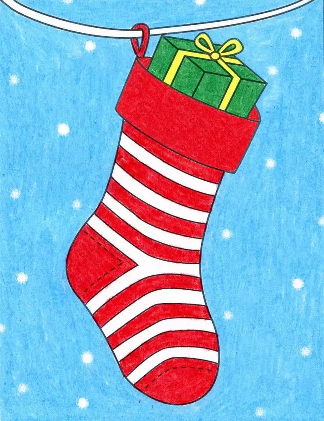 Easy How To  sketch A  Stocking