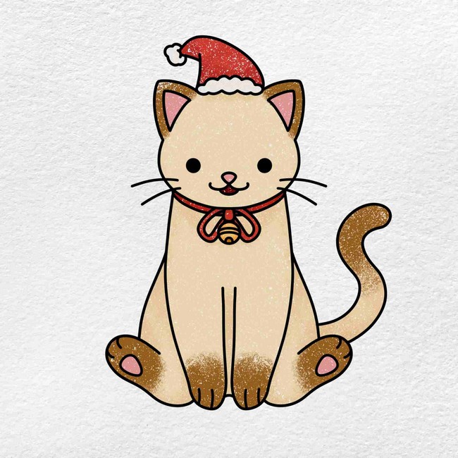 How To Draw A Christmas Cat