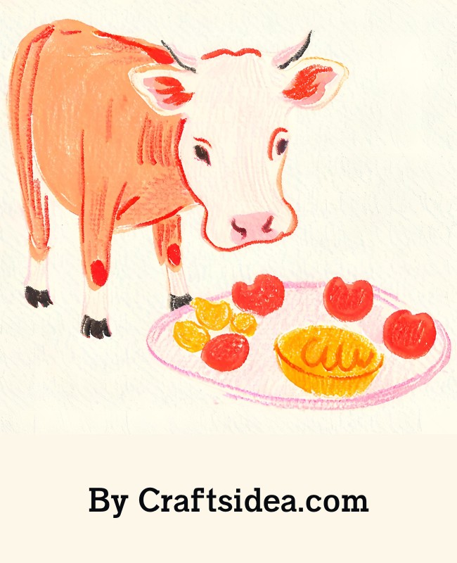 Eating Cow Drawing