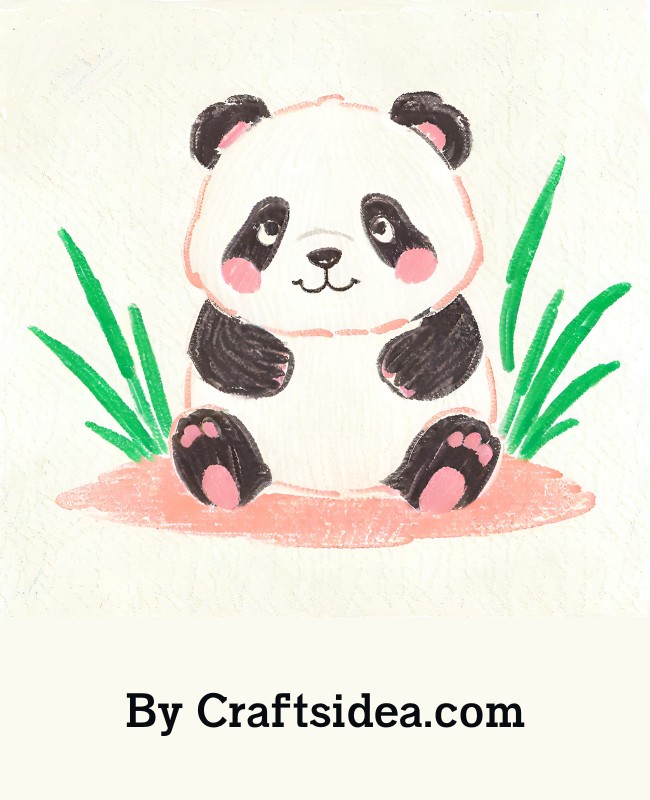 Fluffy Cute Panda Drawing