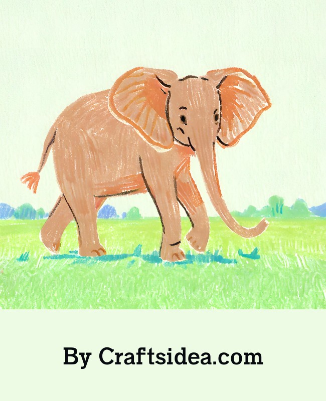 Forest Elephant Drawing