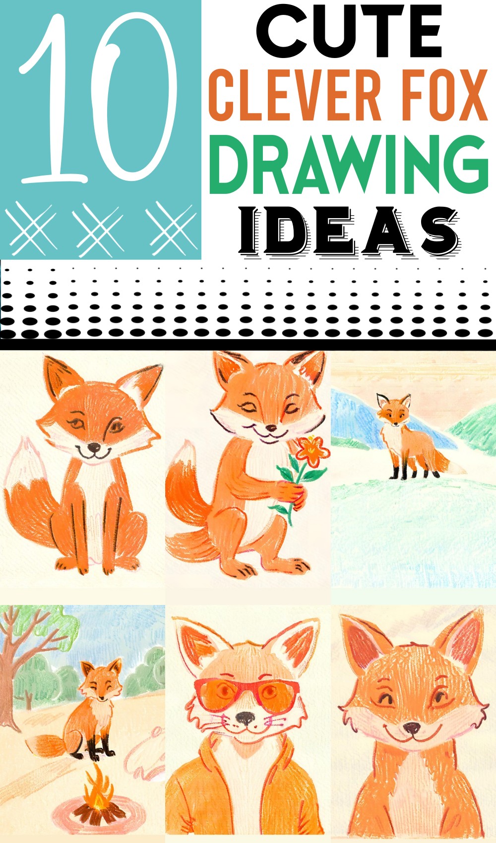 Clever Fox Drawing Ideas 1