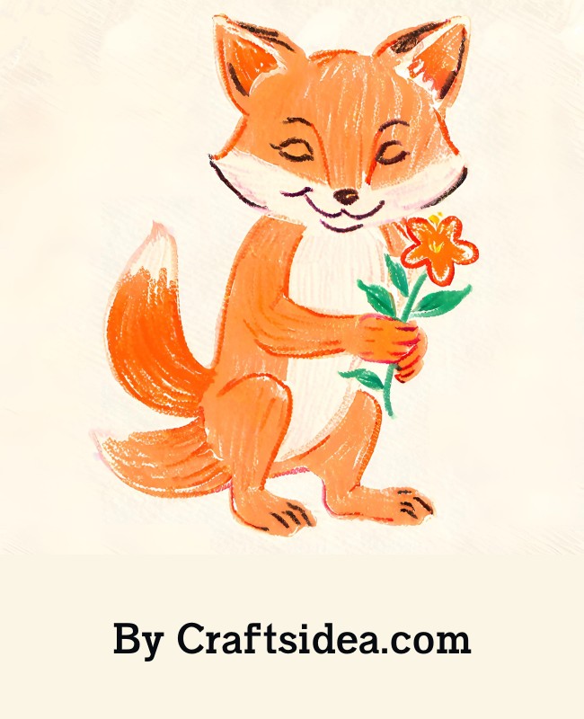 Fox Holding Flower