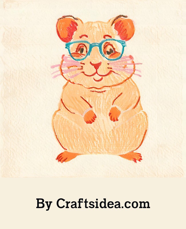 Hamster With Glasses Drawing
