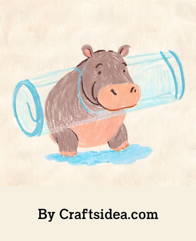 Hippo In Tube Drawing