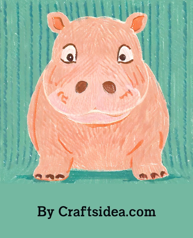 Hippo With Big Eyes Drawing