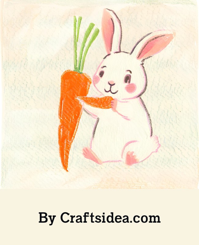 Rabbit Eating Carrot Drawing