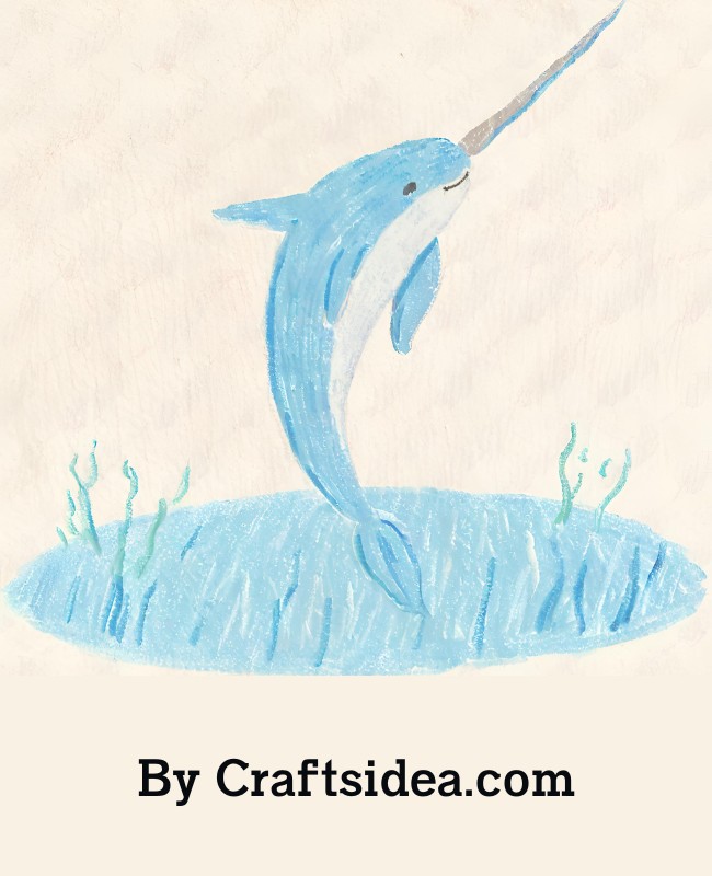 Realistic Narwhal Drawing